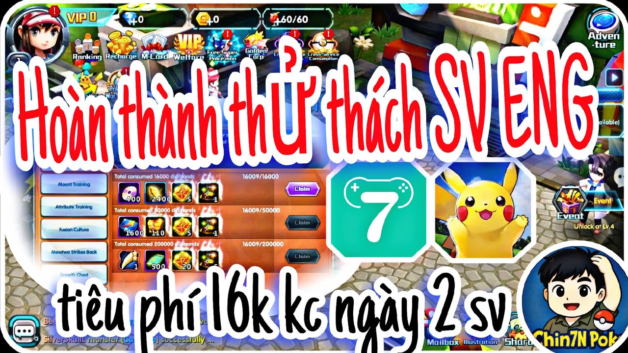 [x7Game POKELAND LEGENDS] #1 Tiêu phí thành công 16K KC ngày 2 sv🔥, nhưng tôi VIP2🔥💤💤