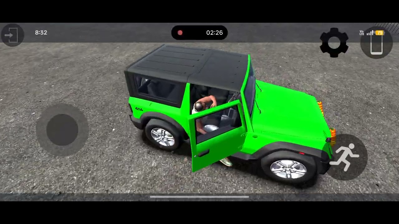 Mahindra Thar with game Indian tractor game Indian car simulator game video..🎮 and the same 