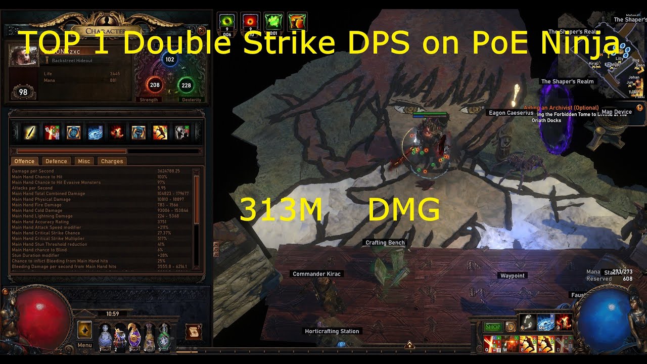 TOP 1 Double Strike DPS on PoE Ninja &ndash; Real Damage Showcase | PoE 1 Keepers