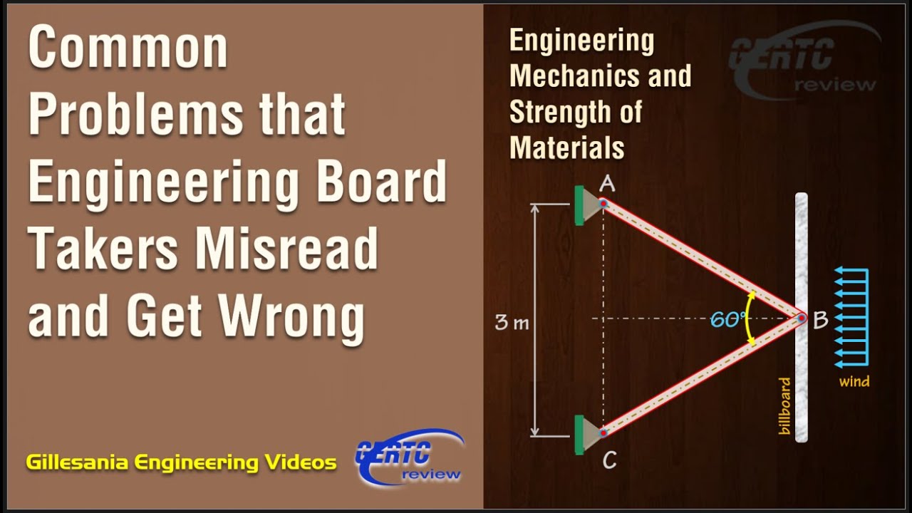 Common Problems that Engineering Board Takers Misread and Get Wrong (Mechanics, Strength)