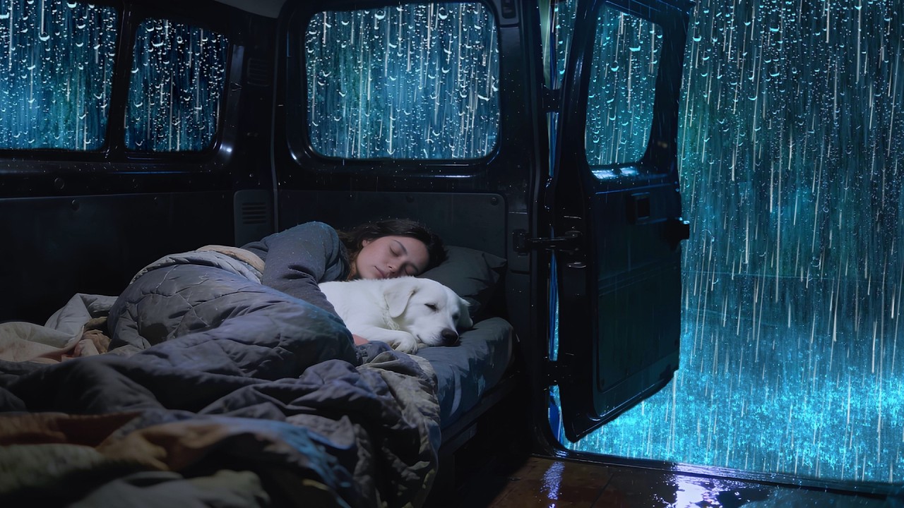 Stop Overthinking Tonight with Heavy Rain & Thunder on a Car Roof During a Storm