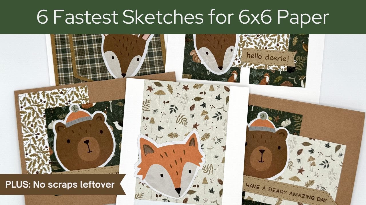 6 Fast Sketches to Use Up 6x6 Patterned Paper