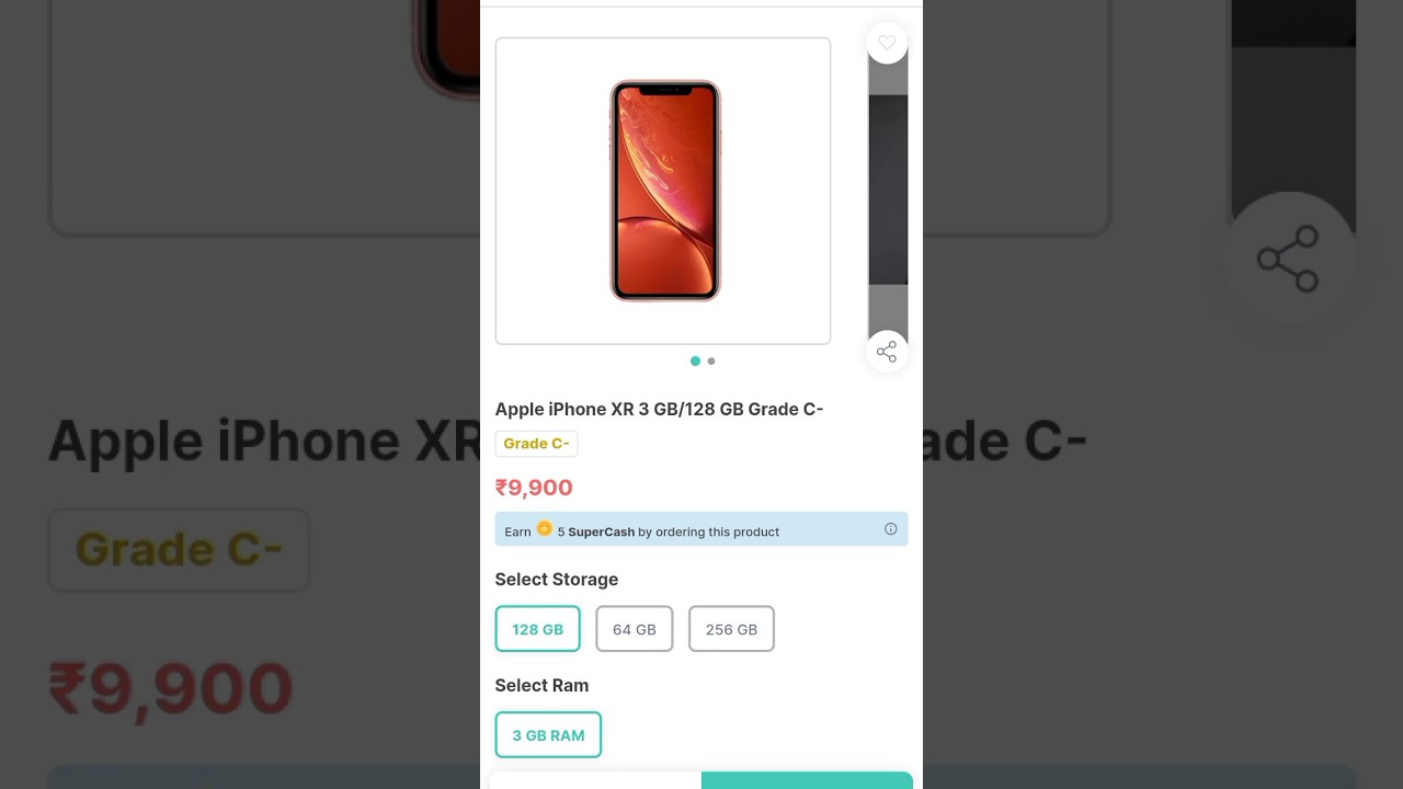 iphone xr grade c- in 9k cashify super sale app. #cashifysupersale
