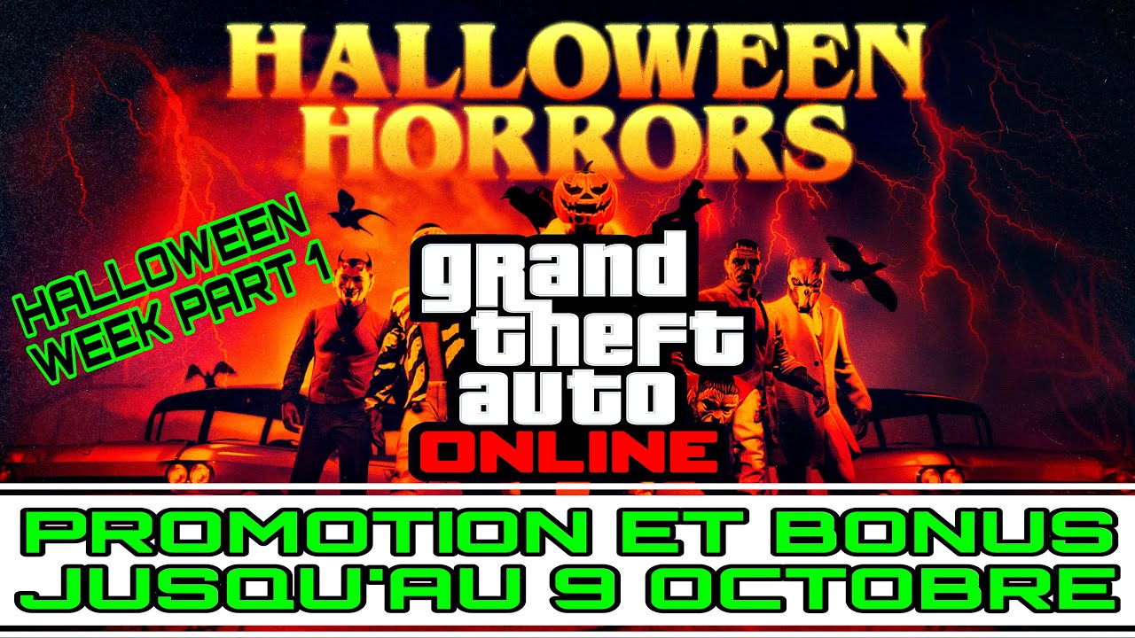 PROMO & BONUS GTA ONLINE : EVENT HALLOWEEN VINEWOOD UNDEAD PART1 ET VENTE X2 JUSQU’AU 9 OCTOBRE 