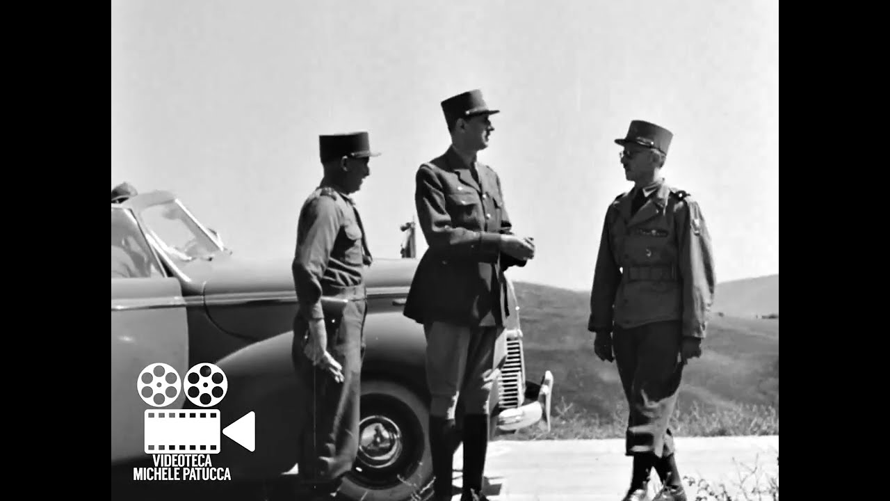 Charles de Gaulle e Mark Clark rivista delle truppe a Castiglioncello MS | filmato WWII (1944)
