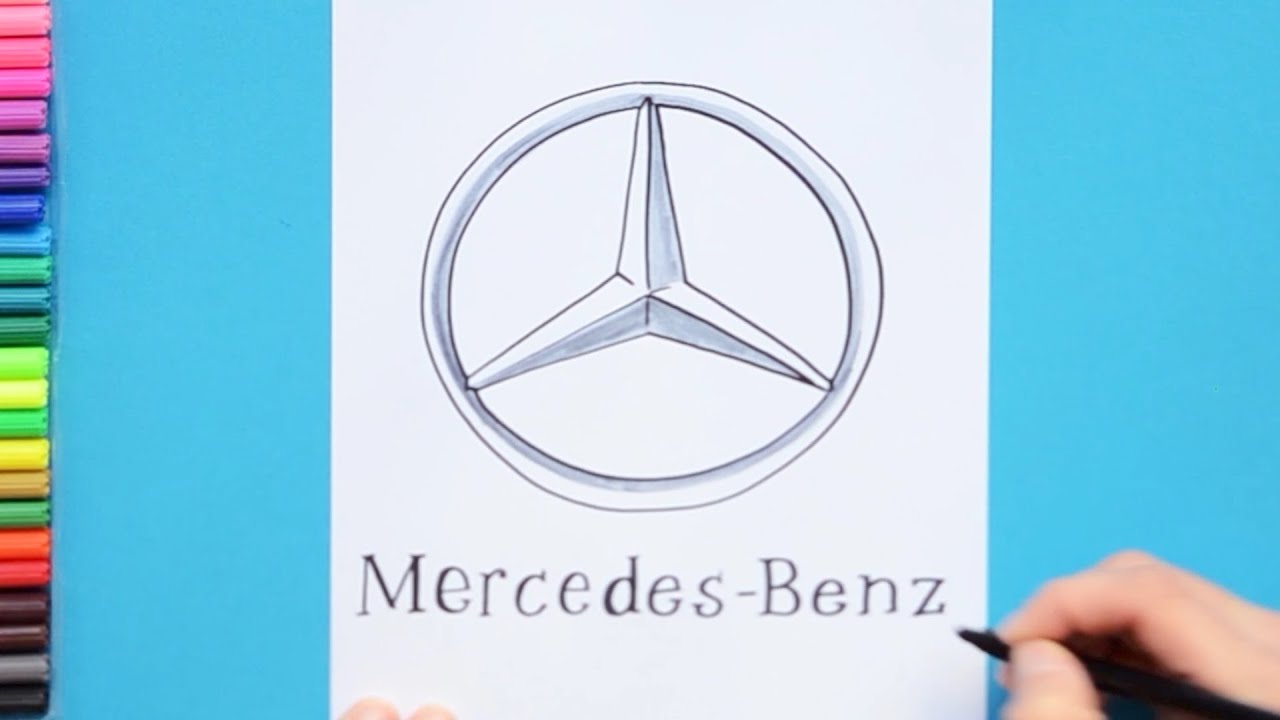 How to draw Mercedes Benz Logo