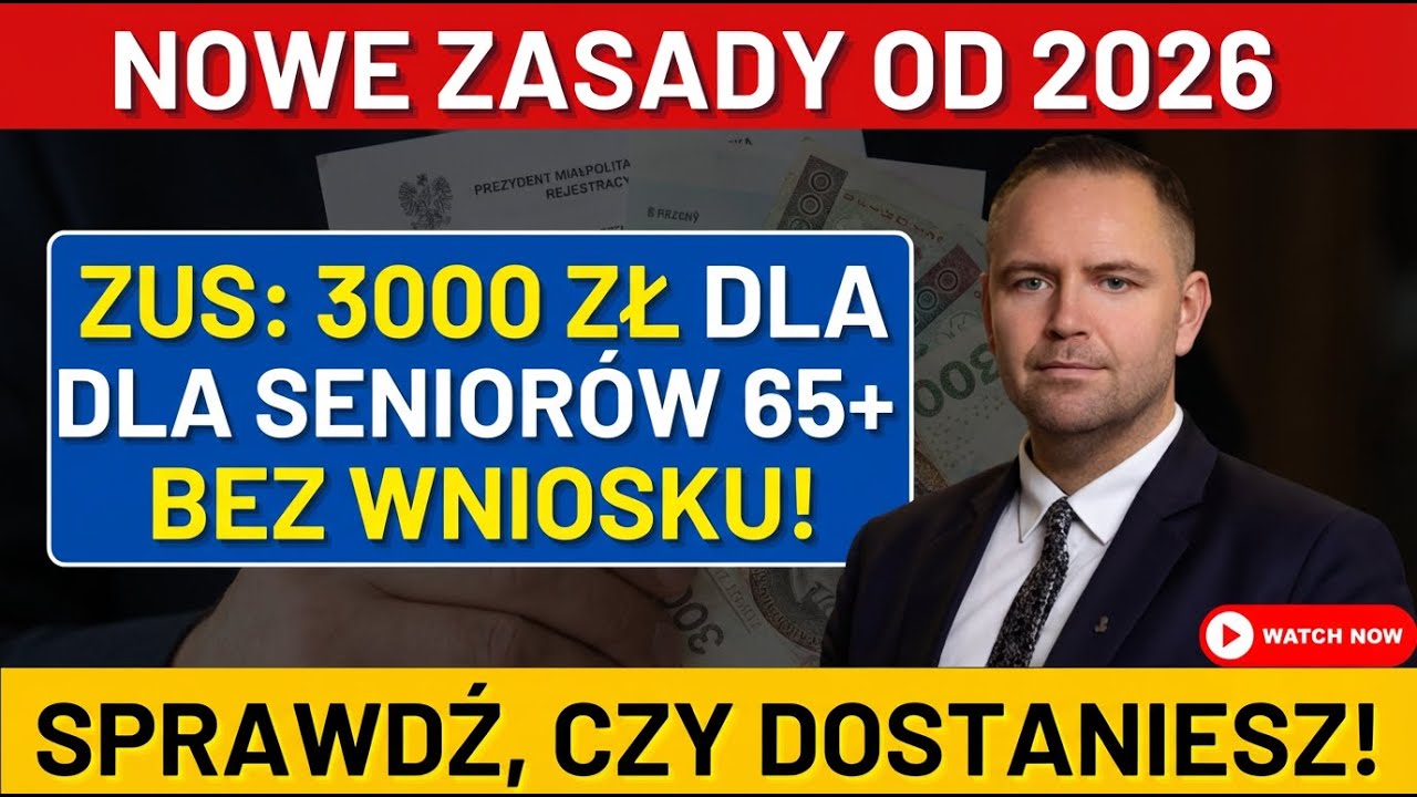 ZUS wypłaci 3000 zł seniorom 65+ bez wniosku – sprawdź, kto i kiedy dostanie pieniądze