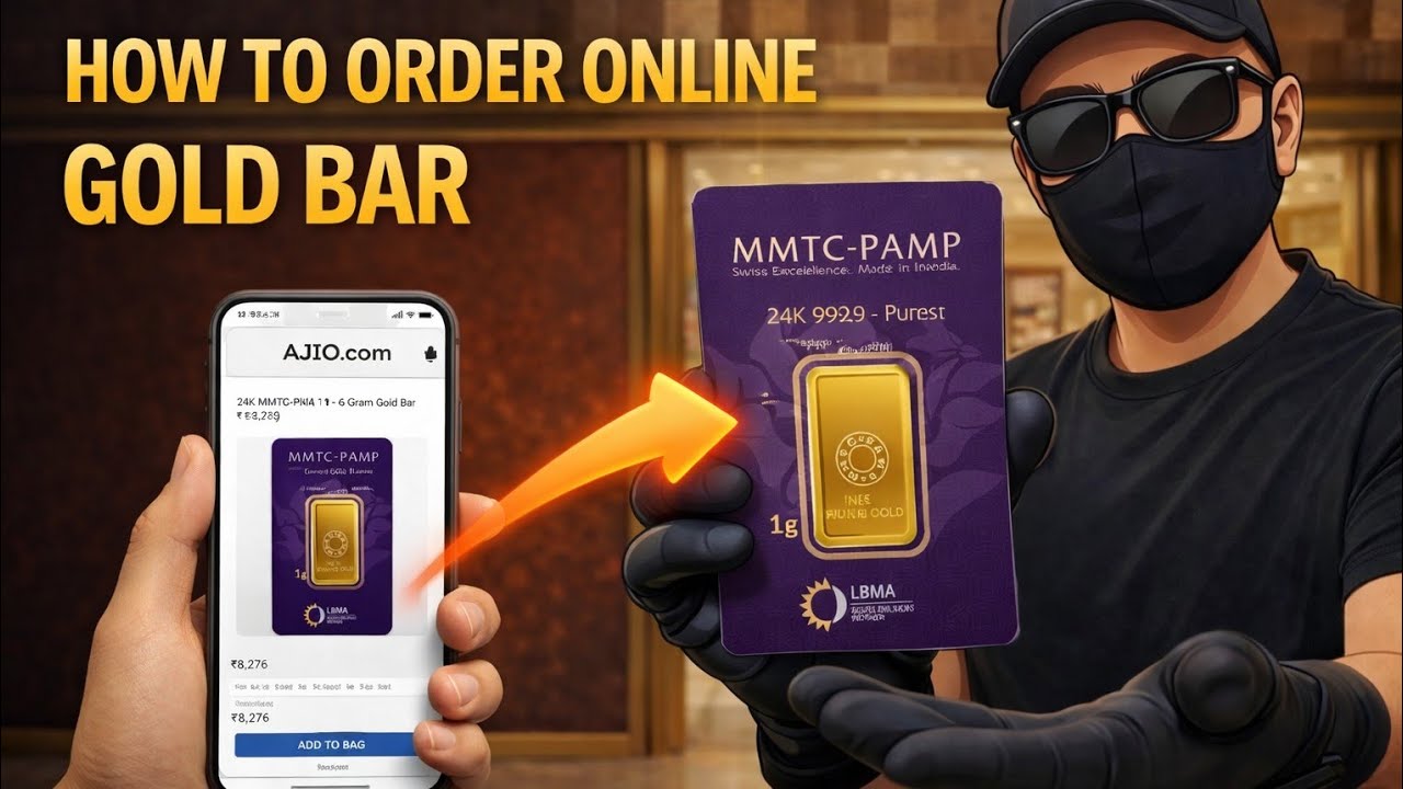 HOW TO ORDER GOLD BAR ONLINE FROM AJIO | MMTC PAMP 1G 24K LOTUS GOLD BAR LIVE ORDER GUIDE