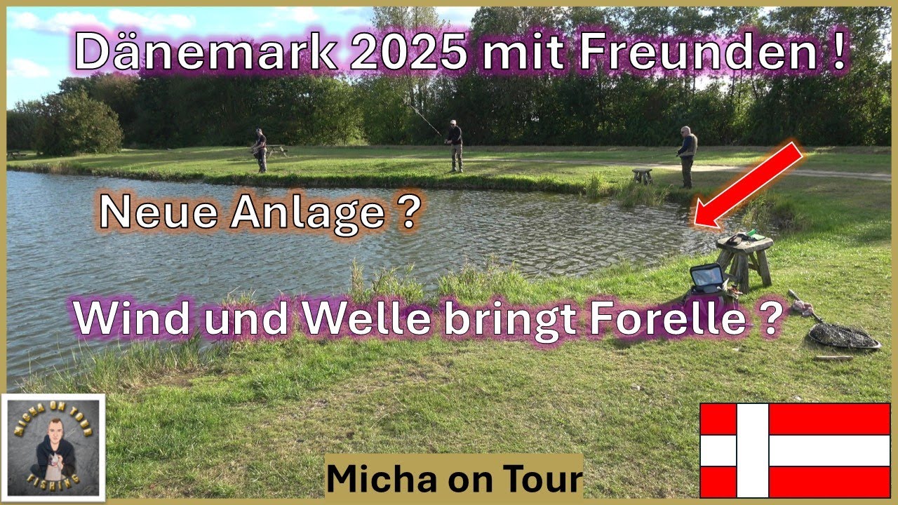 Neuen Forellensee angefahren in D&auml;nemark ! / Wind und Welle bringt Forelle?  #angeln #fishing #fish