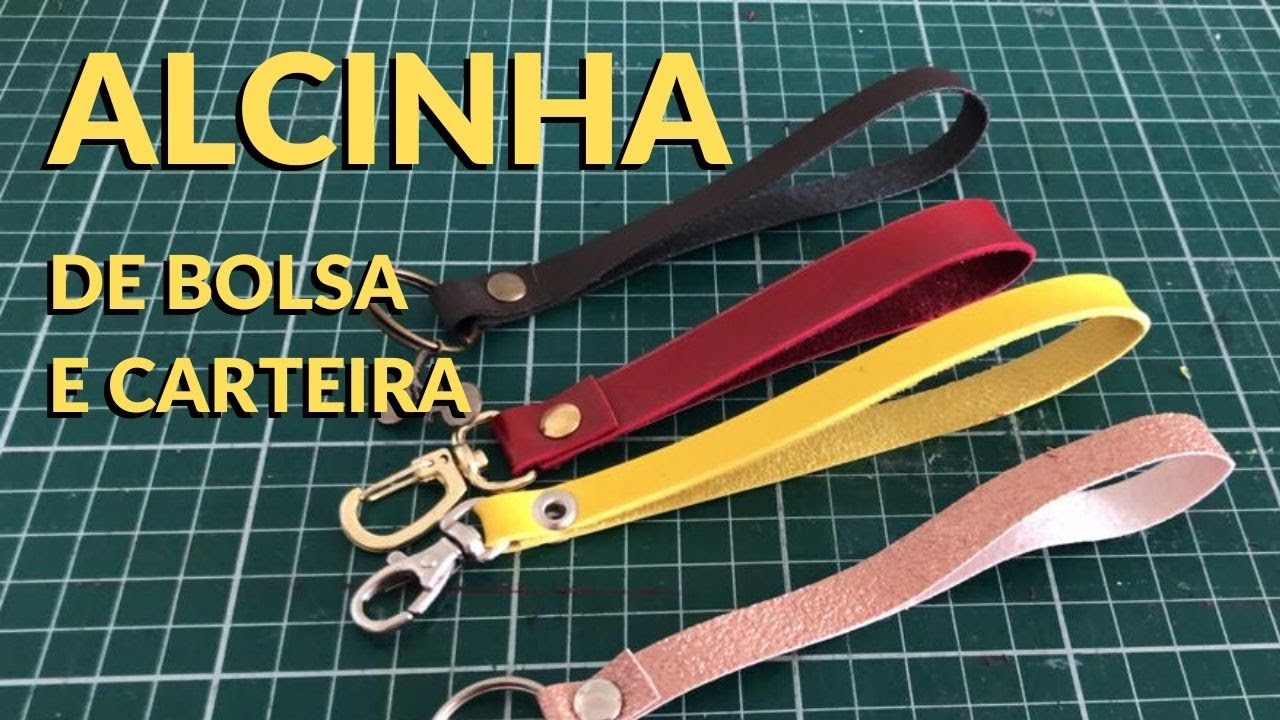 Como fazer ALÇA com MOSQUETÃO para bolsas, necessaires e carteiras - Passo a Passo com BALANCIM