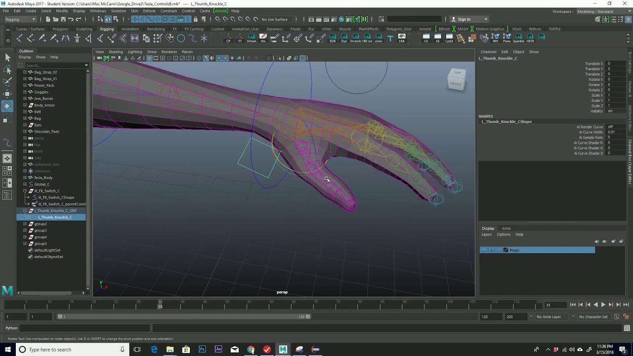 Character Rigging for Beginners Part 8: Finishing the Arm