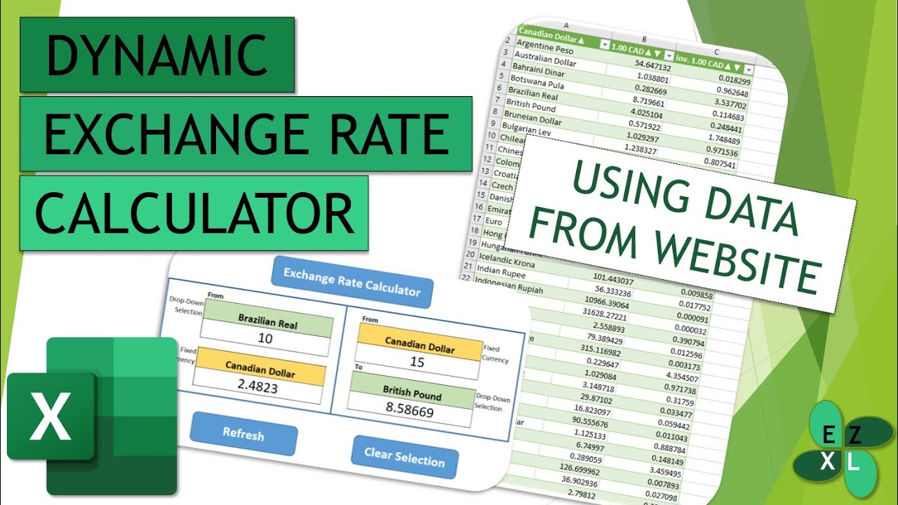 Dynamic Currency Calculator in Excel with Data from Web - Mini Project