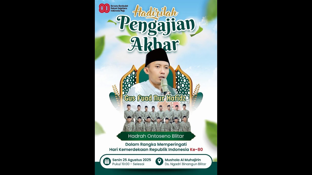 (LIVE)  PENGAJIAN AKBAR GUS FUAD FEAT HADRAH ONTOSENO BLITAR