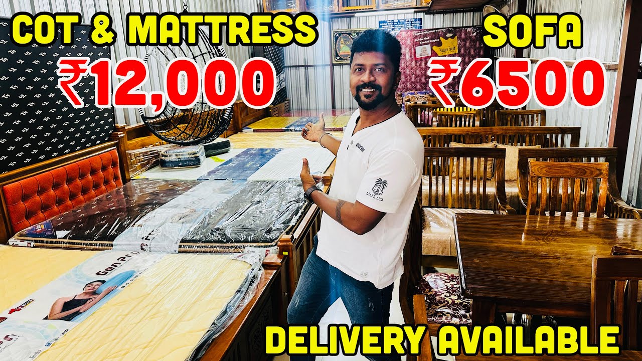 Cot ₹12,000, Sofa ₹6500. Cheapest Furniture Market Chennai / Delivery Available / Nanga Romba Busy