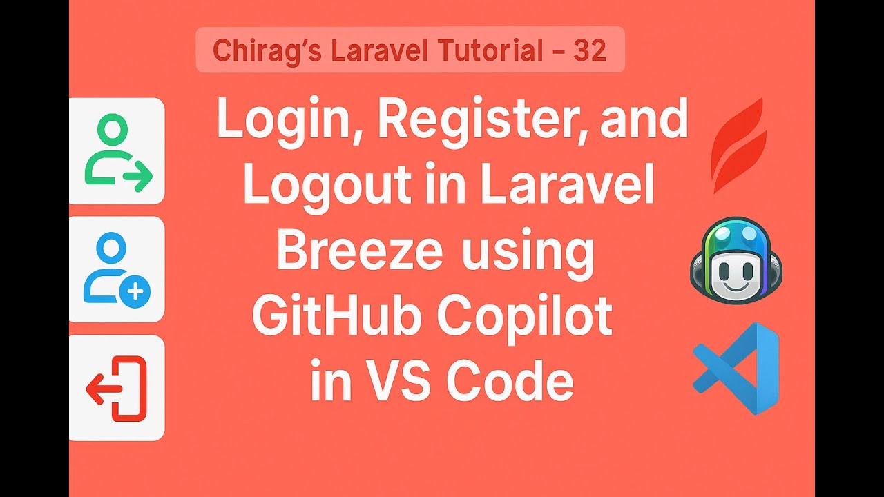 Login, Register, and Logout in Laravel Breeze using GitHub Copilot in VS Code #breeze #laravelauth