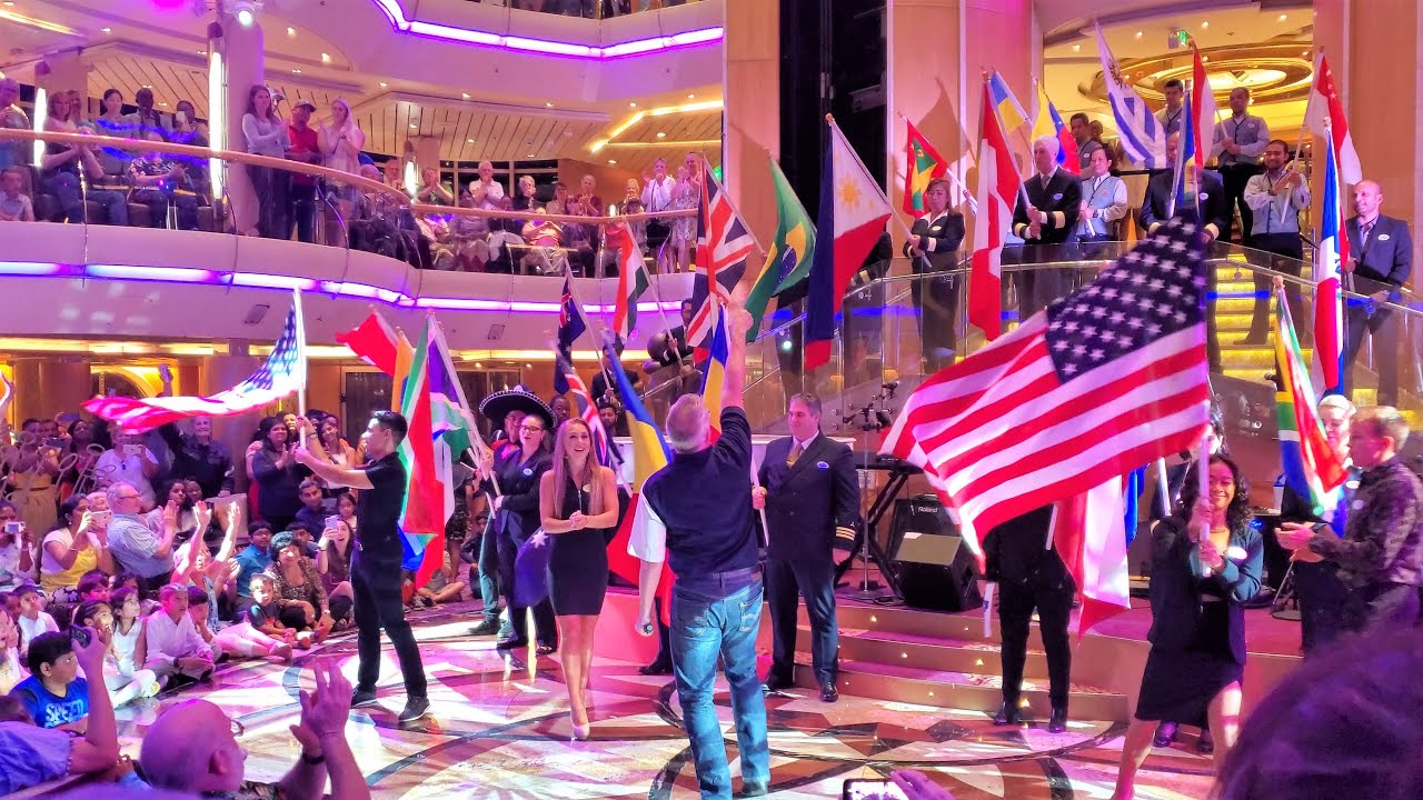 Royal Caribbean Flag Parade Cruise Ship Crew Celebration