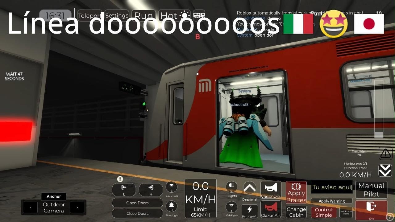 Roblox manejando un metro de la línea 2