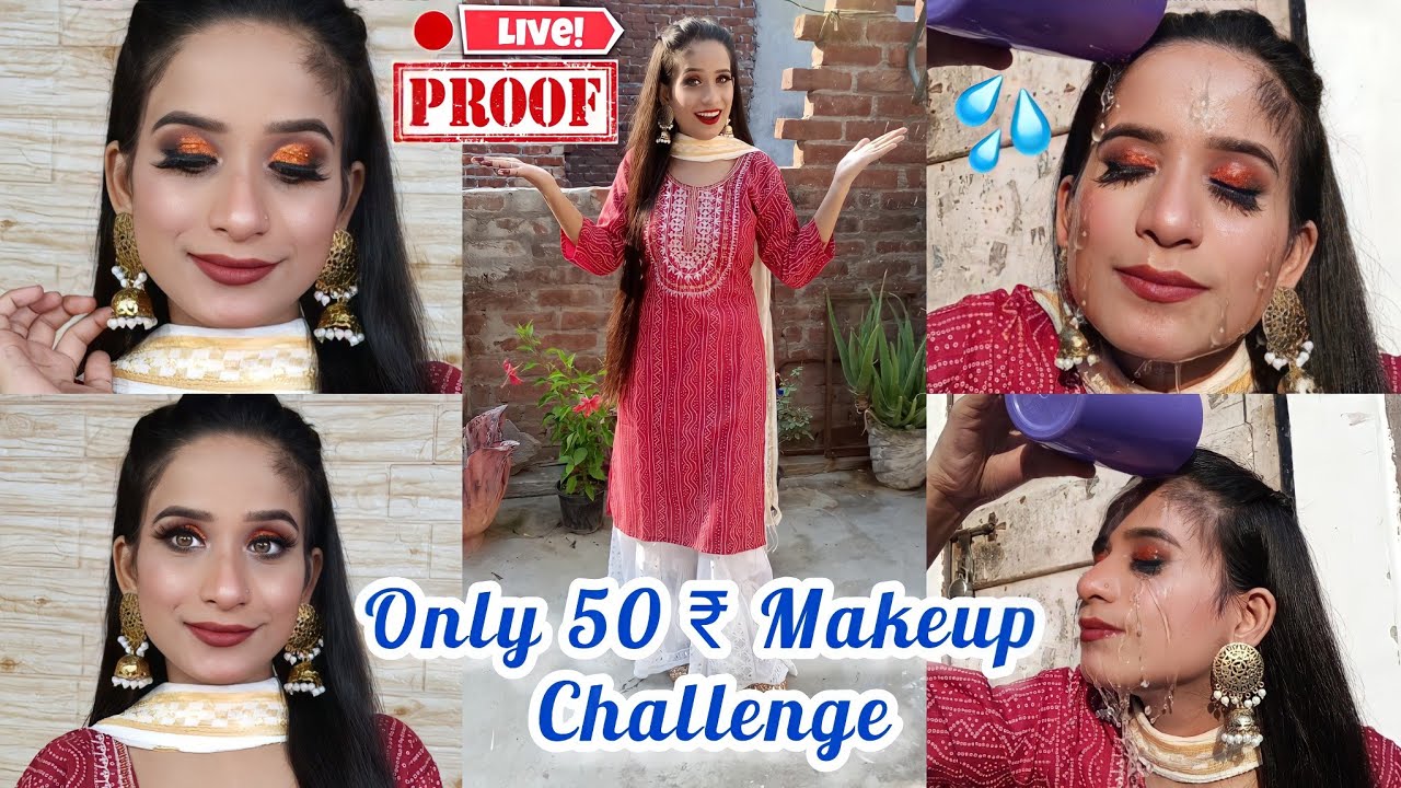OMG😱 सिर्फ 50 ₹ में Makeup करके कड़ी धूप☀ में रहूंगी | Live Water Proof Test | Shocking Results😳
