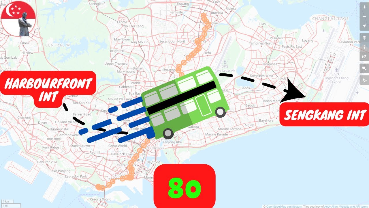 Time Lapse_Singapore Bus Route 80 HarbourFront Int to SengKang Int