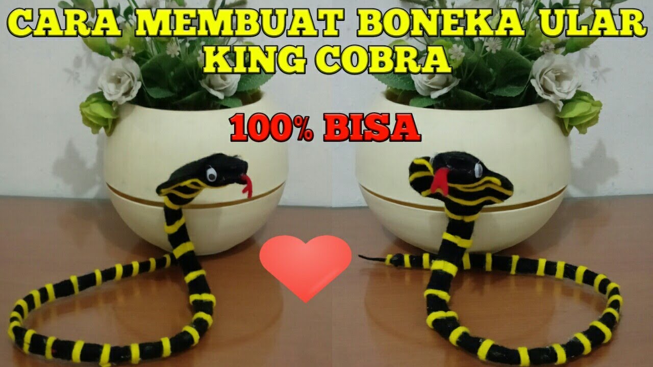 How to make a snake king cobra doll | Cara membuat ular king cobra dari flannel