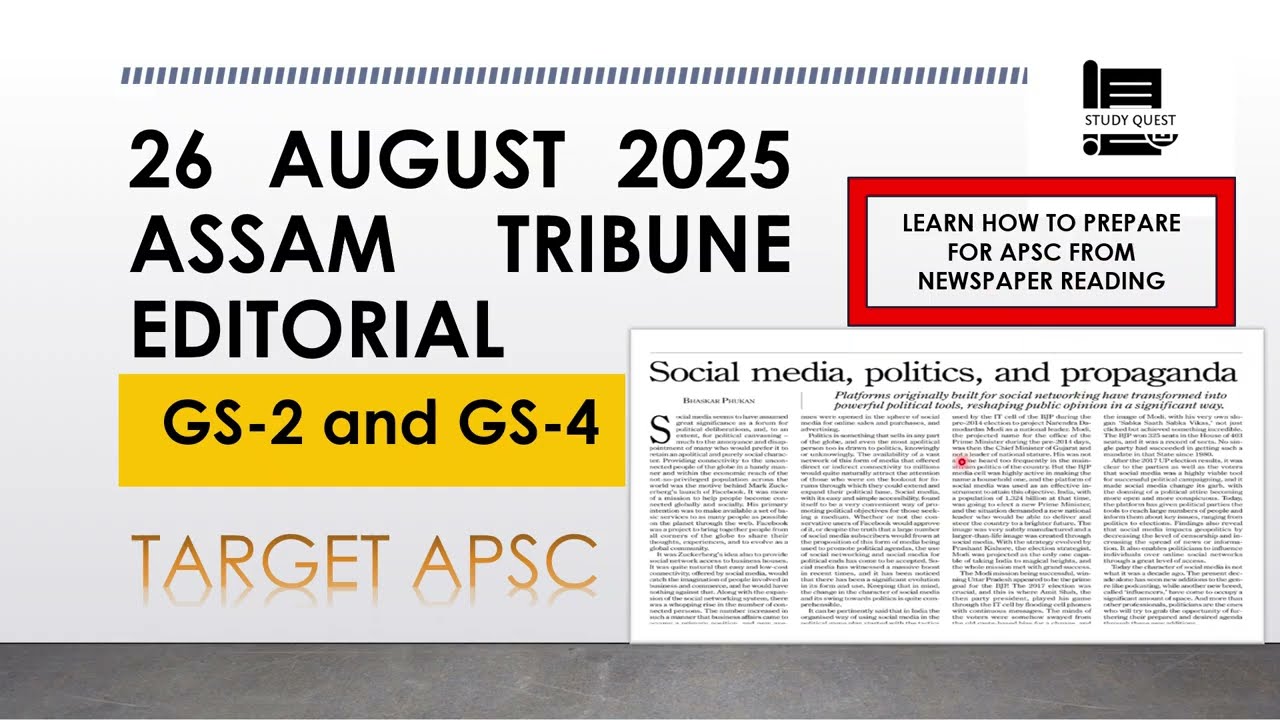 Assam Tribune editorial Analysis today | APSC mains answer writing practice Newspaper analysis #cce