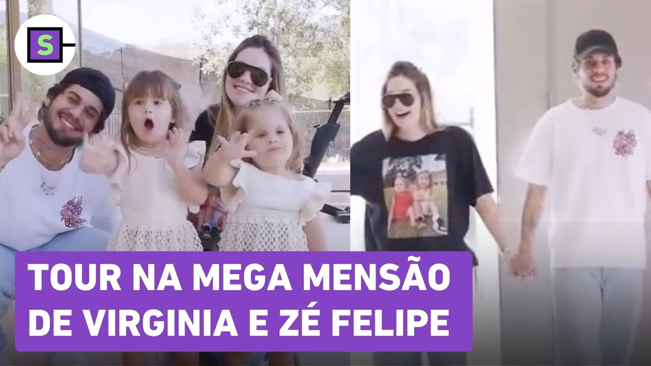 Virginia e Zé Felipe fazem tour por mansão mega luxuosa e levam até padre pra abençoar a casa