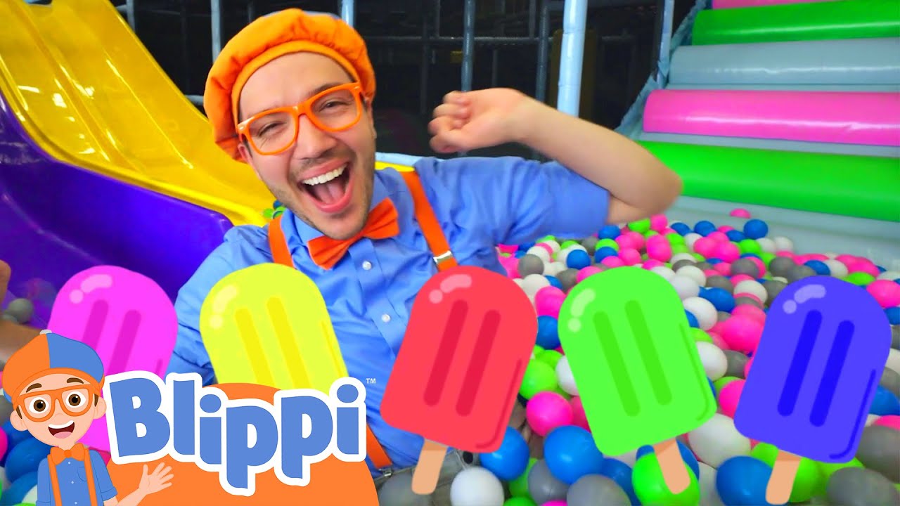 Rainbow Color Ice Cream with Blippi at Candyland Indoor Playground | Blippi - Learn Colors & Science