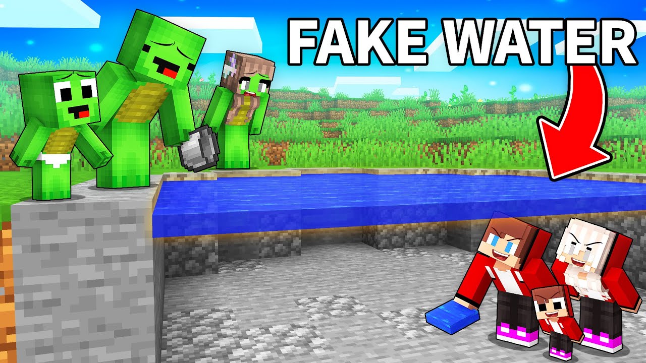 JJ Family Use FAKE WATER To Prank Mikey Family in Minecraft (Maizen)