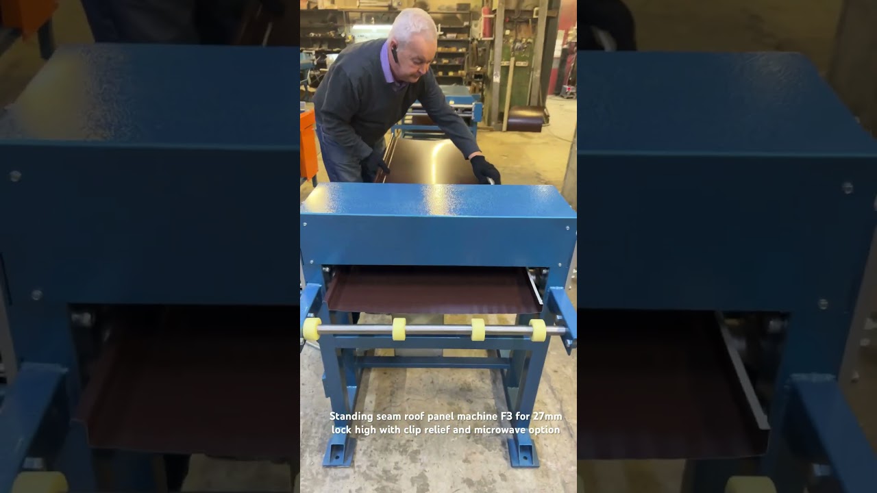 Standing seam roll former roof panel machine F3 #metalroofing #standingseam #roofpanelmachine