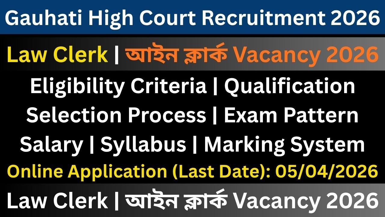 Gauhati High Court Recruitment 2026: Law Clerk