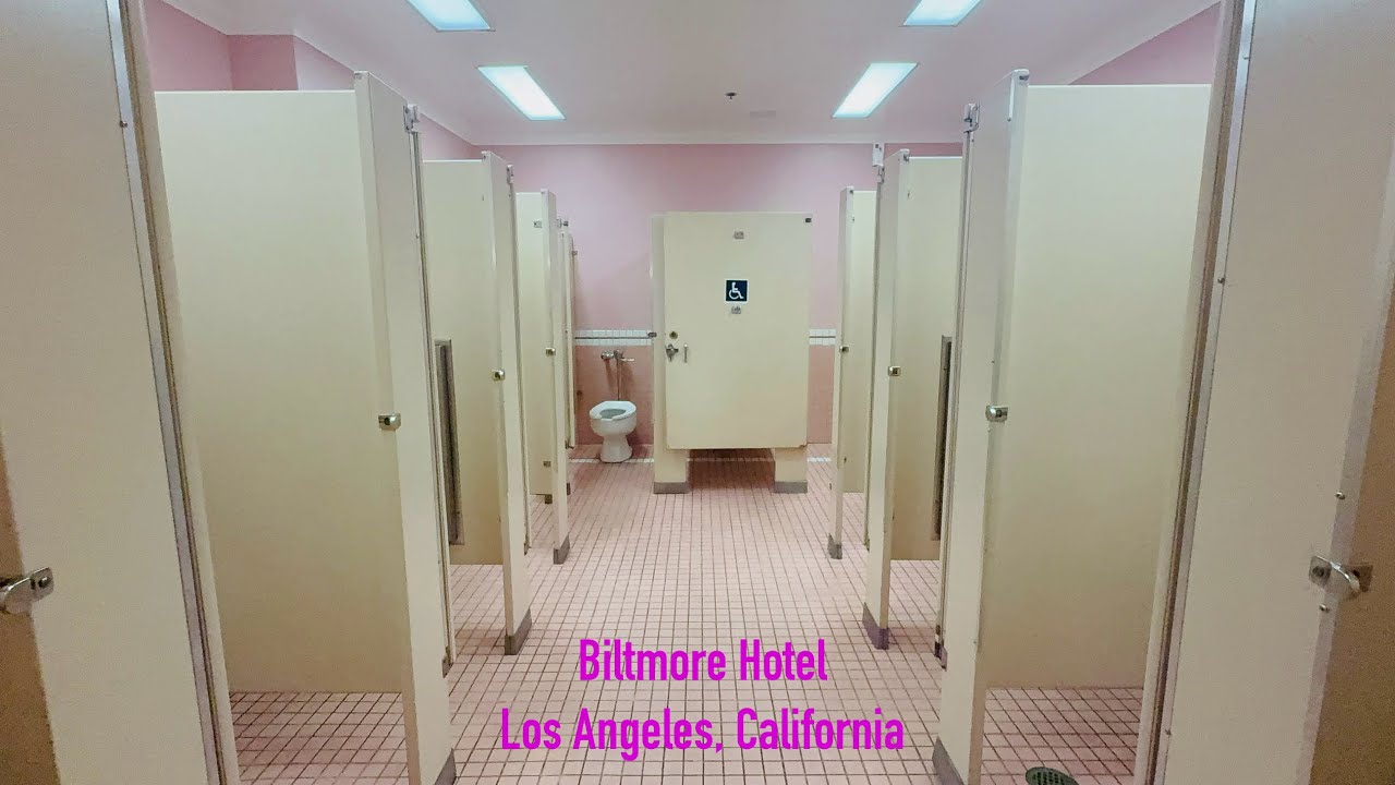 Women’s Restroom | American Standard Toilet Flush | Biltmore Hotel, Los Angeles, California, USA