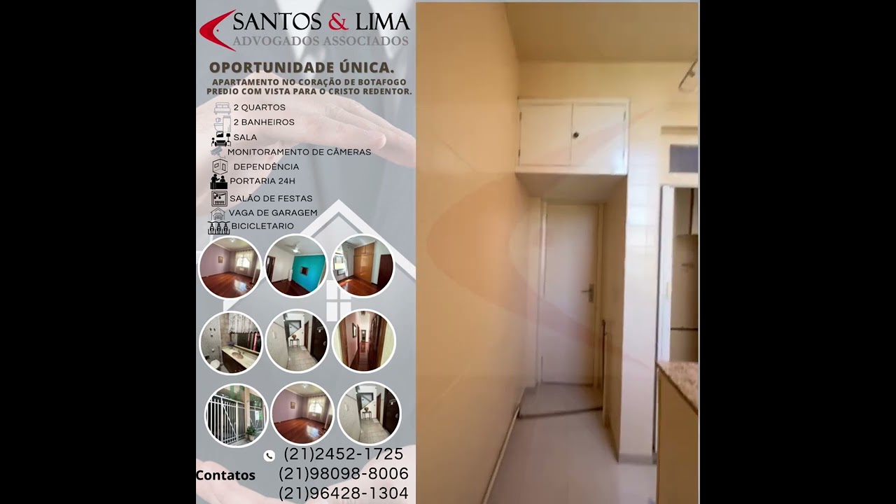 Magn&iacute;fico Apartamento amplo de 2 quartos e depend&ecirc;ncia, portaria 24h com V.de garagem em Botafogo RJ