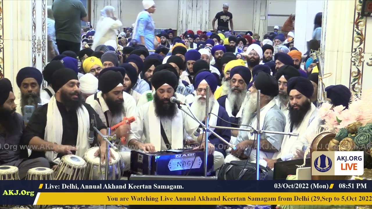 052 Delhi 3Oct2022 MonEve Akhand Keertan Bhai Telvinder Singh Jee Toronto
