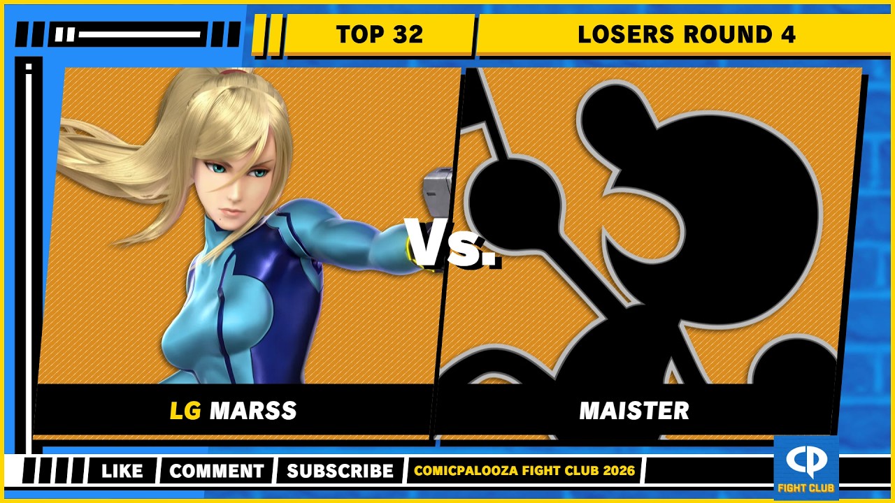 Comicpalooza Fight Club 2026 &mdash; Marss (Zero Suit Samus) ПРОТИВ Maister (Mr. Game and Watch) &mdash; SSBU