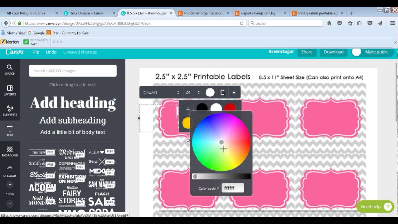 How to add your own text and customise printable labels by allaboutthehouse