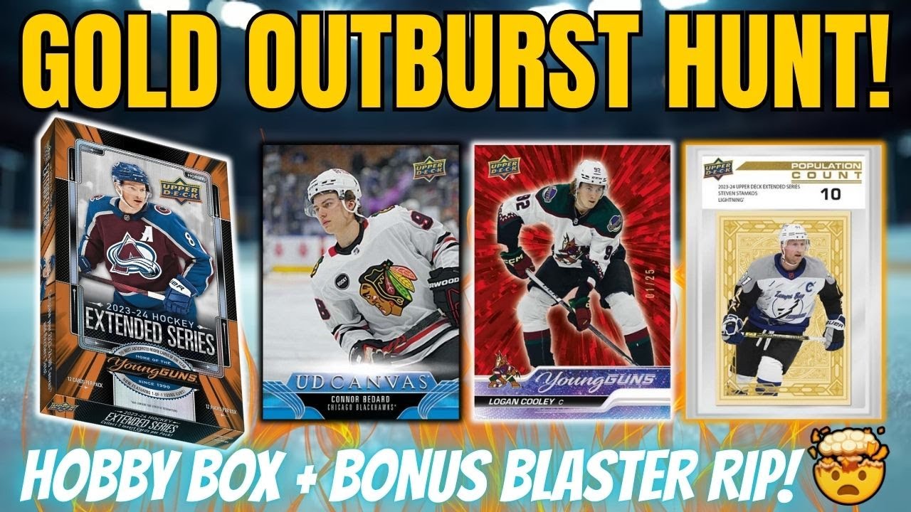 Gold Outburst Hunt! 2023-24 Extended Series Hockey Hobby & Blaster Box Rip!🏒