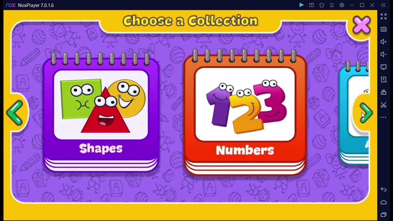 Coloring and Learn by Orange Studios - game play via Nox Player on a Windows 11 Laptop