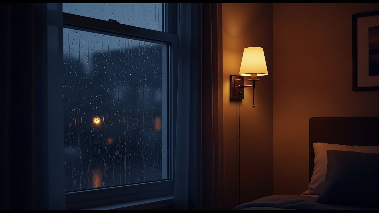 Gentle Rain on a Window 🌧️ | Cozy Night Ambience | Sleep & Study