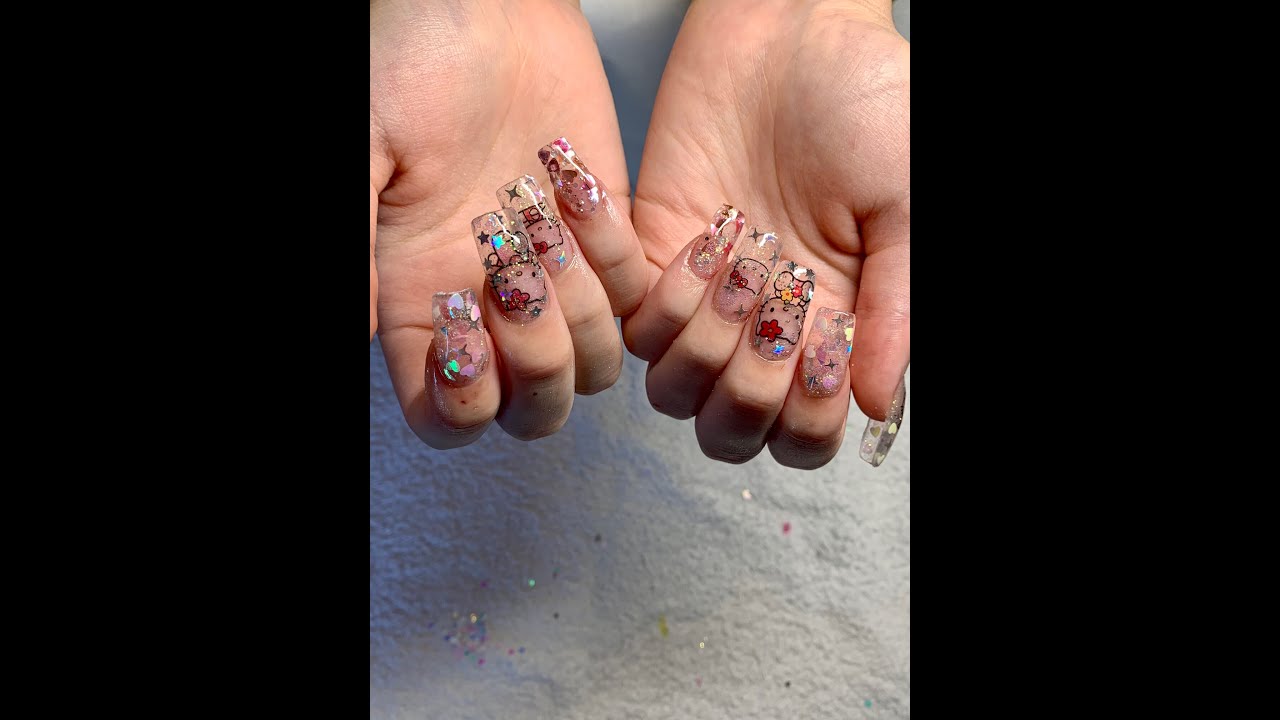 WATCH ME WORK - Hello Kitty Waterslide Decal Nail Art Tutorial