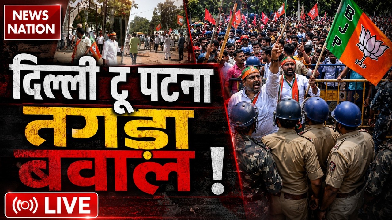 BJP Vs Congress Clash LIVE : दिल्ली टू पटना तगड़ा बवाल! | Delhi-Patna Lathicharge | Water Cannons