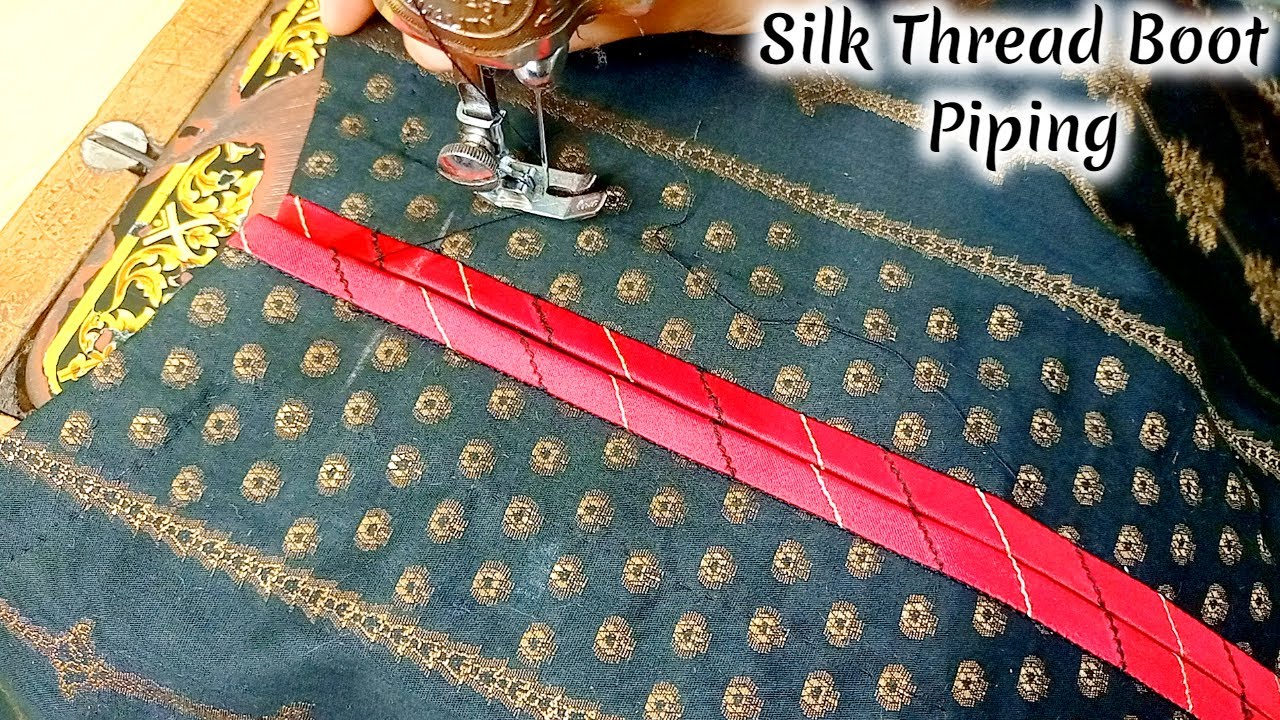 Trendy Neck How To Make Slit Neck Design With Boot Piping|Boat Neck Silk Shamoz Thread Lining piping