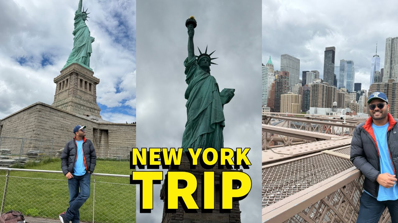 New York Trip || Day 1 || 🌉 Exploring Brooklyn Bridge, 🗽 Statue of Liberty & 🚢 Cruise Adventure!