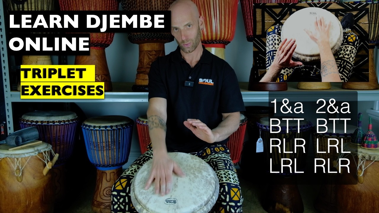 Beginner Triplet Exercises in 12/8 or 6/8 | Learn Djembe Online