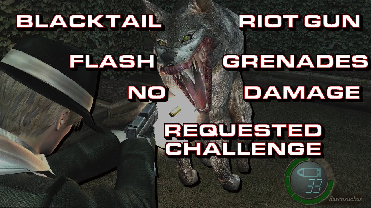 Resident Evil 4 - Blacktail, Riot Gun & Flash Grenades Only - No Damage