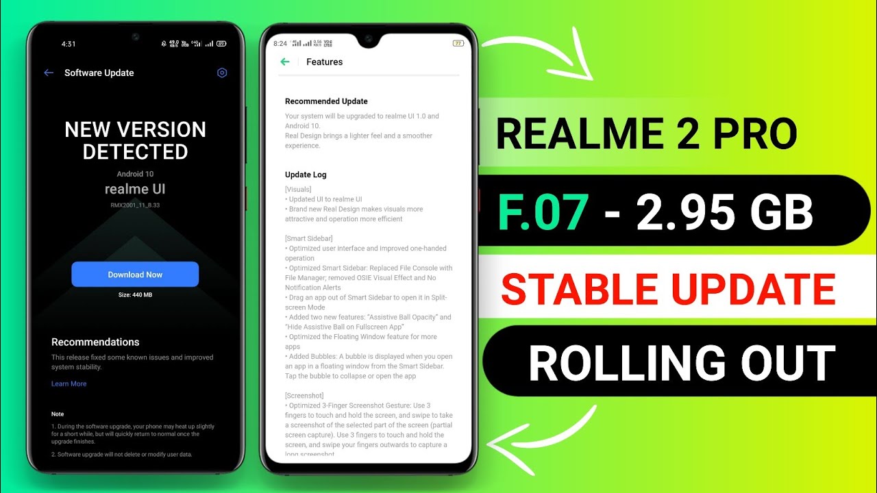 Realme 2 Pro New ( F.07 - 2.95 GB ) Stable Update Rolling Out || Sabako Kab Milega || First Look ||