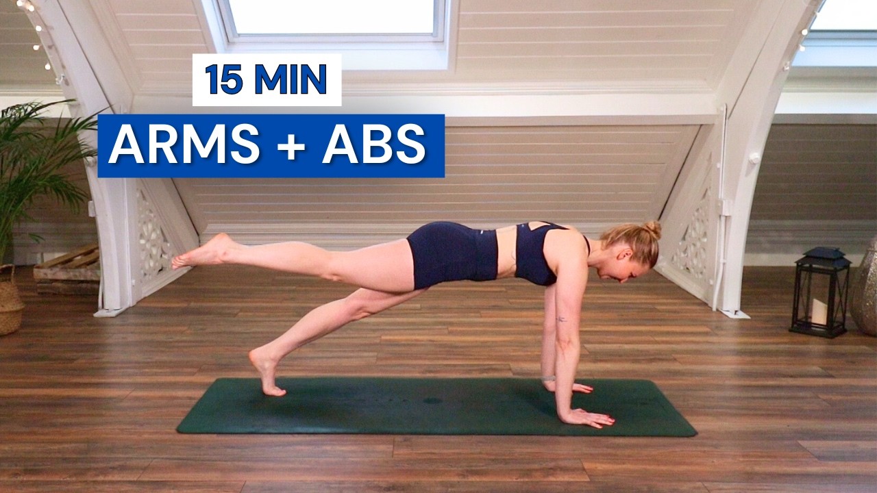 15 Minute Pilates Abs & Arms Workout (No Equipment) | Express Pilates for All Levels