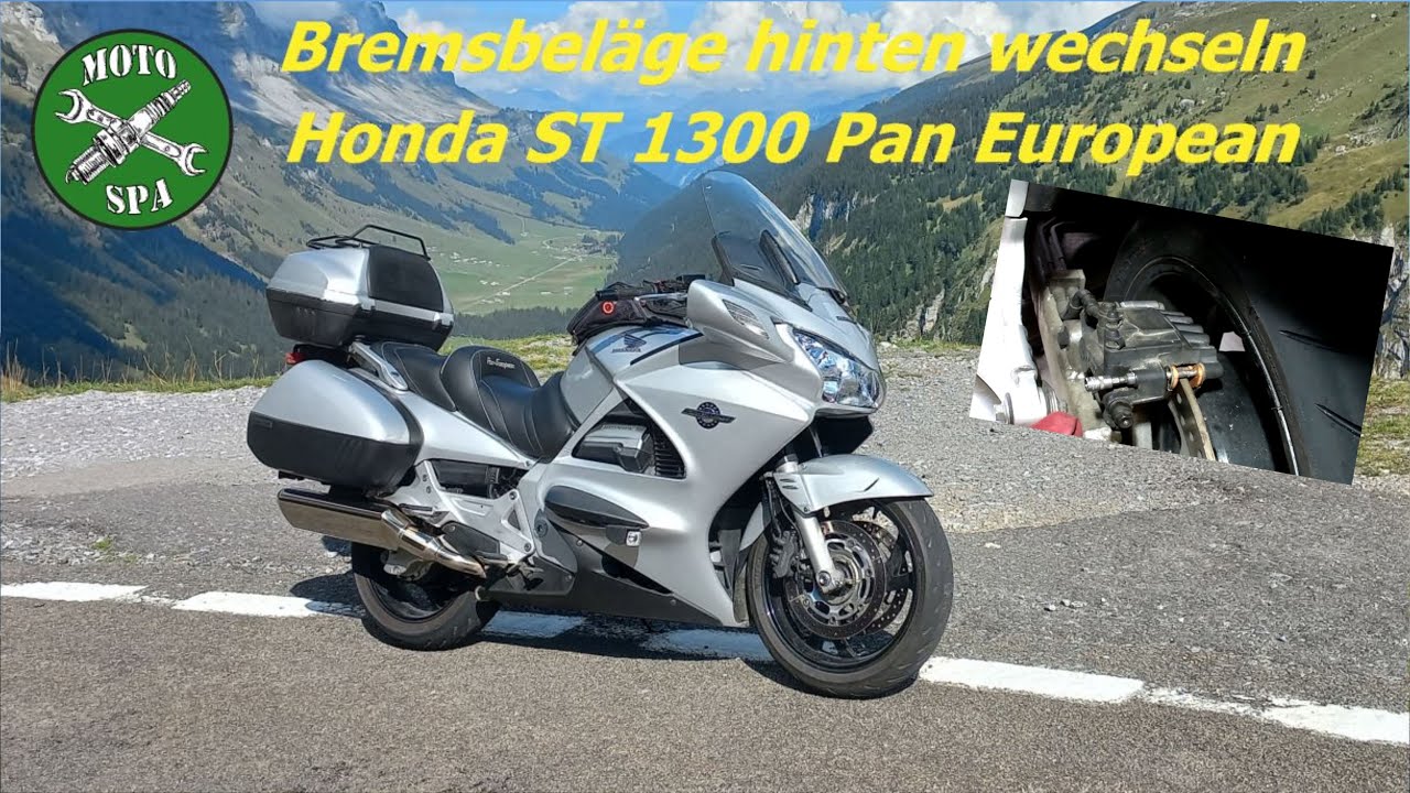 Honda ST 1300 Pan European Bremsbeläge hinten wechseln, change rear brake pads