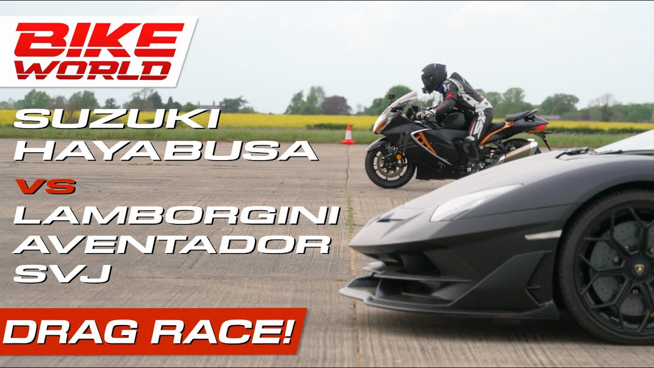 Suzuki Hayabusa vs Lamborghini SVJ | Carwow Drag Race Part 1
