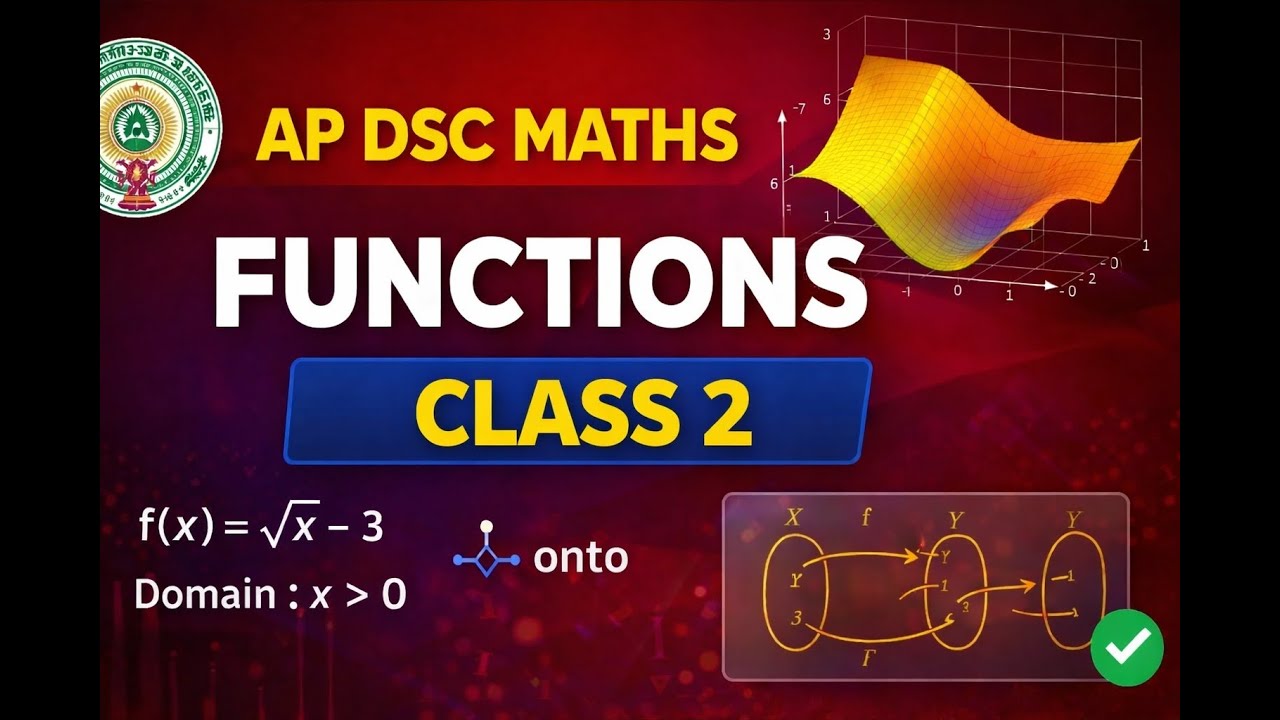 AP DSC MATHS FUNCTIONS: CLASS 2|AP TET| FUNCTIONS| AP EAPCET