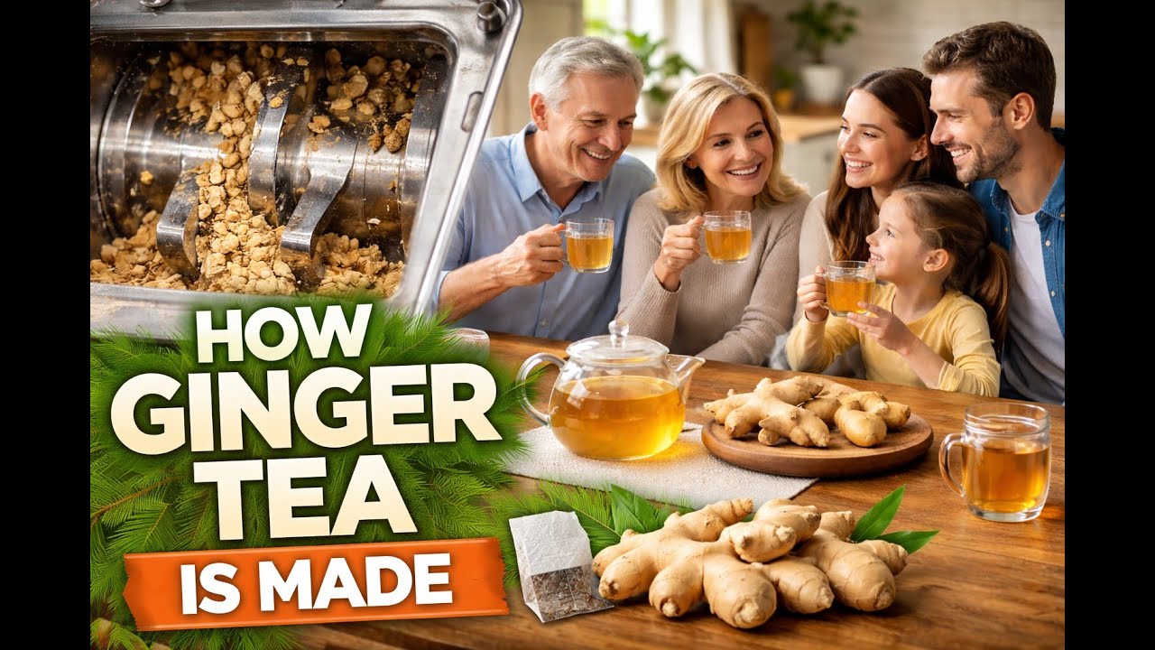 How Ginger Tea Is Made — From Farm to Cup | Inside the Factory